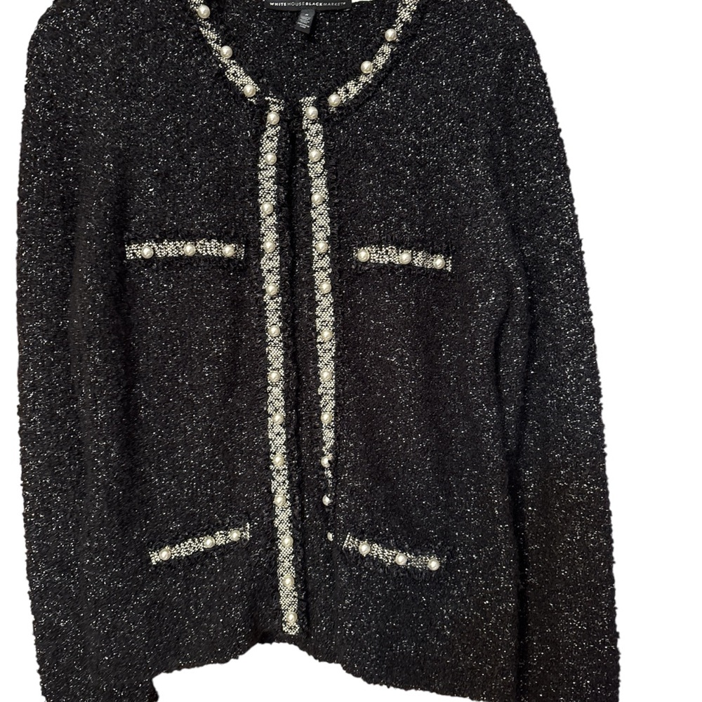 White House Black Market Black and Silver Blazer